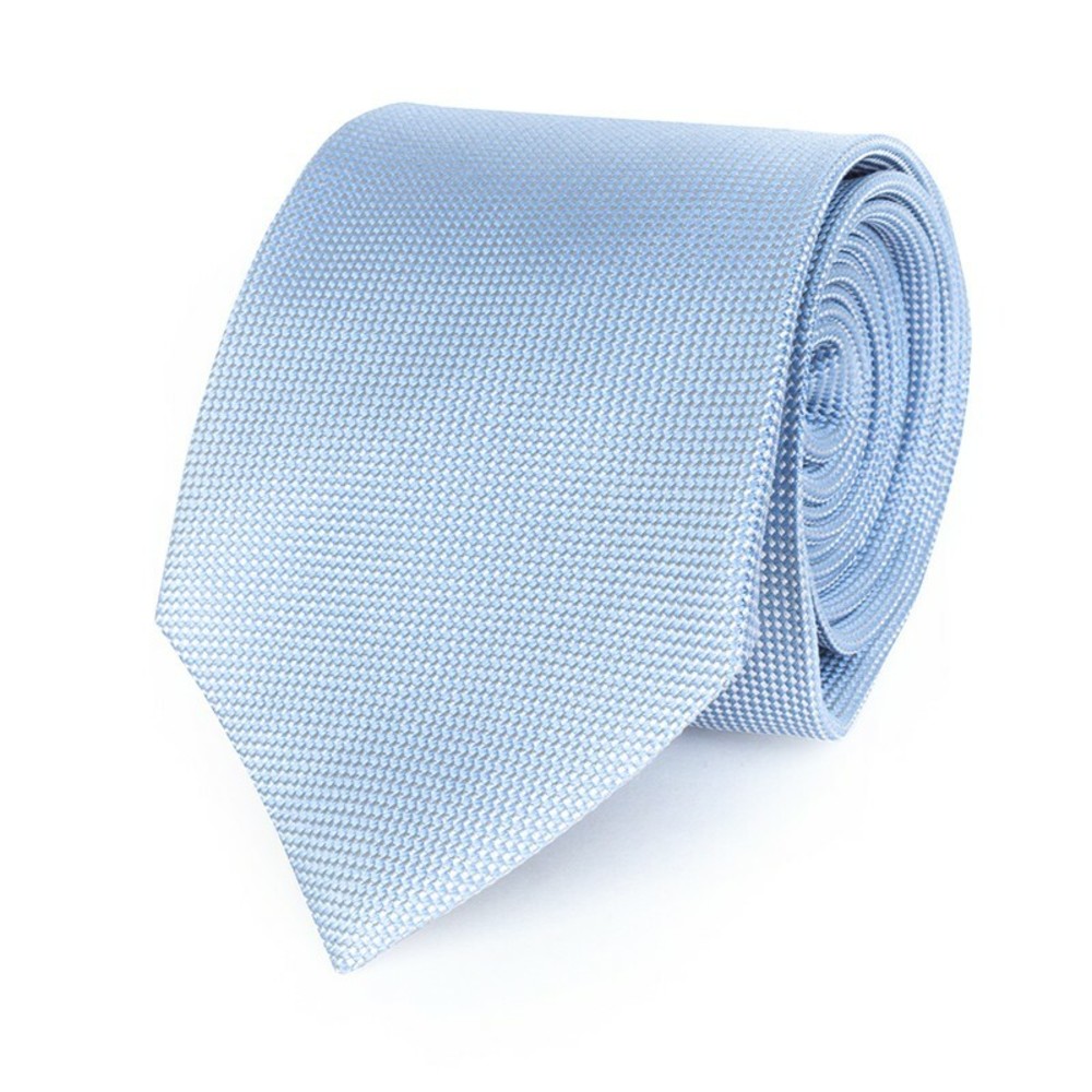ERMENEGILDO ZEGNA LIGHT SKY BLUE, WHITE POLKA DOT TIE | MENS